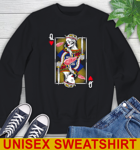 NHL Hockey Detroit Red Wings The Queen Of Hearts Card Shirt Sweatshirt
