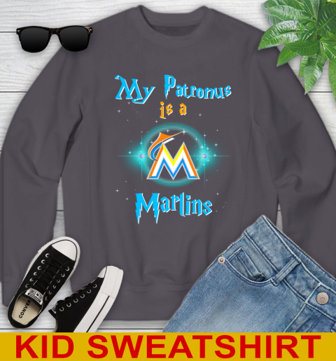 MLB Baseball Harry Potter My Patronus Is A Miami Marlins Youth Sweatshirt 5
