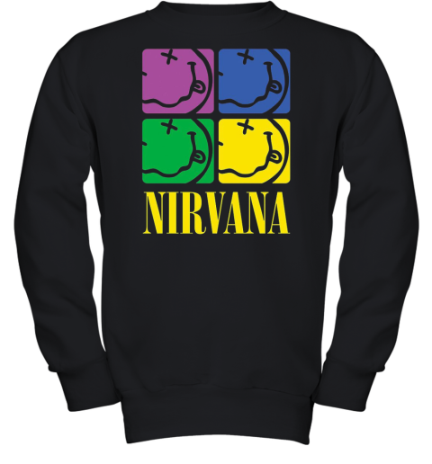 Nirvana Four Smiley Face Visionary Youth Sweatshirt