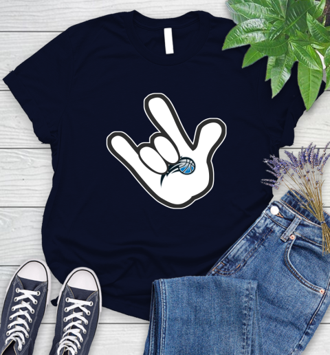 Orlando Magic NBA Basketball Mickey Rock Hand Disney Women's T-Shirt 3
