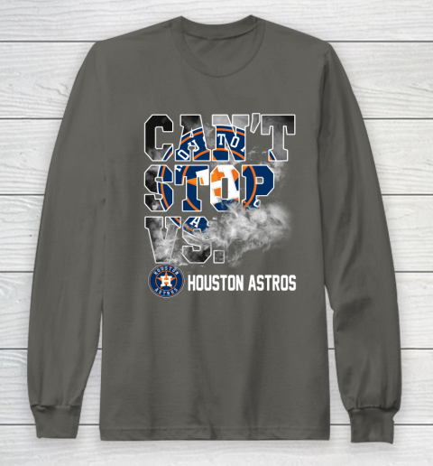 MLB Houston Astros Baseball Can't Stop Vs Houston Astros Long Sleeve T-Shirt 5