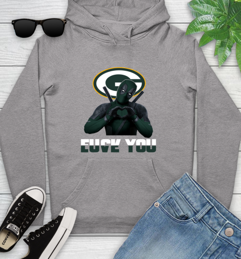 NHL Green Bay Packers Deadpool Love You Fuck You Football Sports Youth Hoodie 6