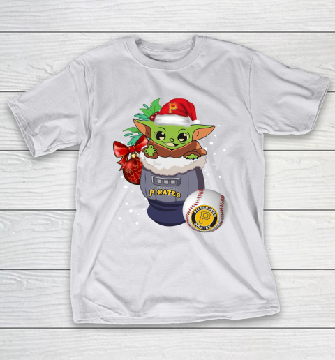 Pittsburgh Pirates Christmas Baby Yoda Star Wars Funny Happy MLB T-Shirt 12