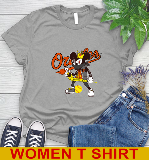 Baltimore Orioles MLB Baseball Mickey Peace Sign Sports Women's T-Shirt 11