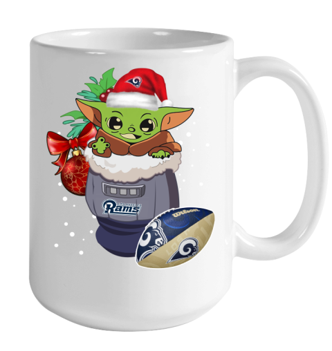 Los Angeles Rams Christmas Baby Yoda Star Wars Funny Happy NFL Color Changing Mug 15oz 2