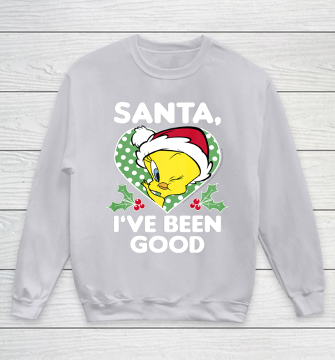 Looney Tunes Christmas Tweety Bird Santa I ve Been Good Youth Sweatshirt 3