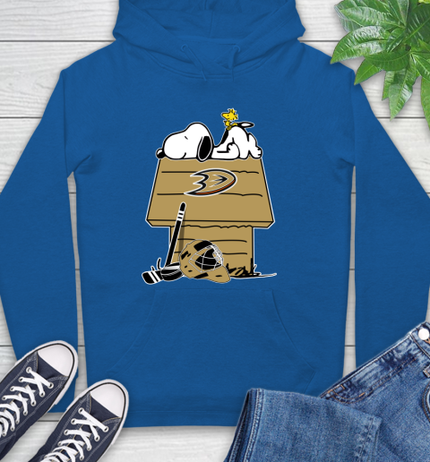 Anaheim Ducks NHL Hockey Snoopy Woodstock The Peanuts Movie Hoodie 9