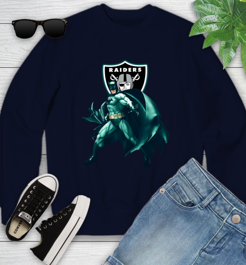 NFL Batman Football Sports Oakland Raiders Youth Sweatshirt 3