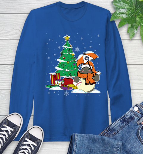 Houston Astros MLB Baseball Cute Tonari No Totoro Christmas Sports Long Sleeve T-Shirt 10