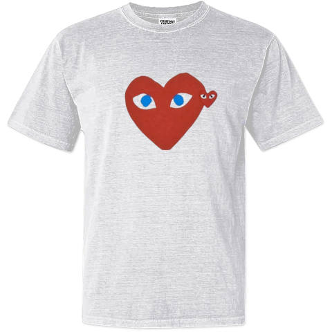CDG PLAY RED HEART BLUE EYED Dyed Heavyweight T-Shirt