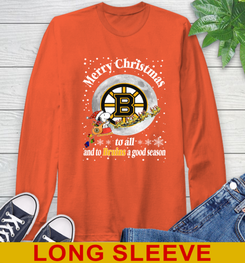 Boston Bruins Merry Christmas To All And To Bruins A Good Season NHL Hockey Sports Long Sleeve T-Shirt 4