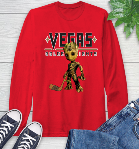 Vegas Golden Knights NHL Hockey Groot Marvel Guardians Of The Galaxy Long Sleeve T-Shirt 10