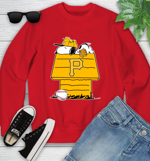 MLB Pittsburgh Pirates Snoopy Woodstock The Peanuts Movie Baseball T Shirt Youth Sweatshirt 9