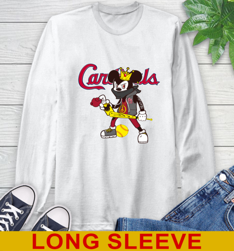 St.Louis Cardinals MLB Baseball Mickey Peace Sign Sports Long Sleeve T-Shirt