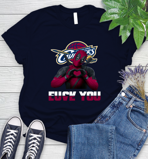 NBA Cleveland Cavaliers Deadpool Love You Fuck You Basketball Sports Women's T-Shirt 2