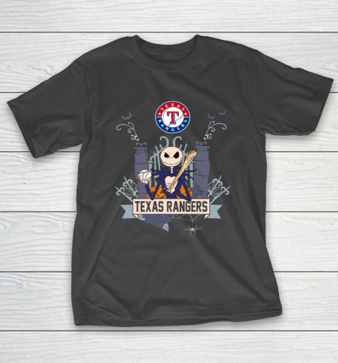 MLB Texas Rangers Baseball Jack Skellington Halloween T-Shirt