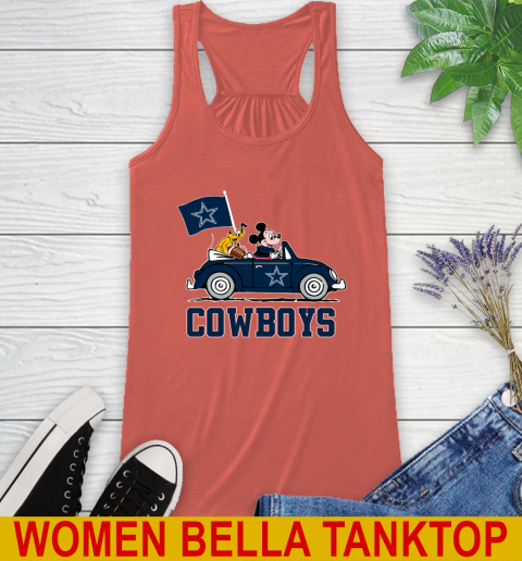 NFL Football Dallas Cowboys Pluto Mickey Driving Disney Shirt Racerback Tank 4