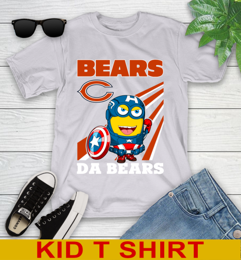 NFL Football Chicago Bears Captain America Marvel Avengers Minion Shirt Youth T-Shirt 4