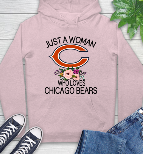 NFL Just A Woman Who Loves Chicago Bears Football Sports Hoodie 7