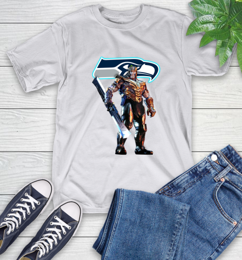 NFL Thanos Gauntlet Avengers Endgame Football Seattle Seahawks T-Shirt 12