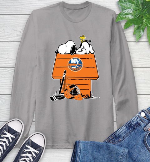 New York Islanders NHL Hockey Snoopy Woodstock The Peanuts Movie (1) Long Sleeve T-Shirt 6