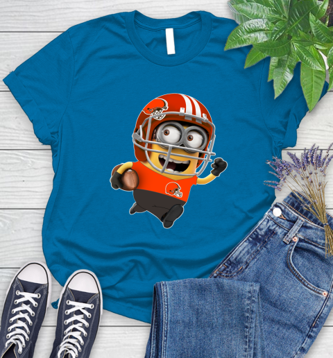 NFL Cleveland Browns Minions Disney Football Sports Women's T-Shirt 7