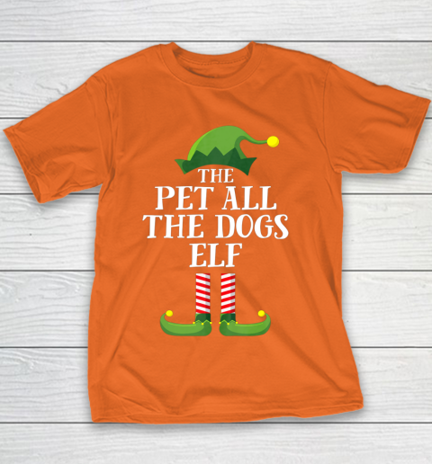 Pet All The Dogs Elf Matching Family Group Christmas Pajama Youth T-Shirt 4