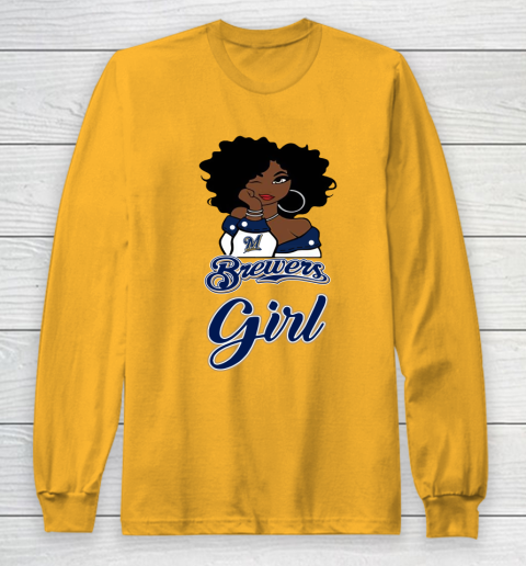 Milwaukee Brewerss Girl MLB Long Sleeve T-Shirt 3