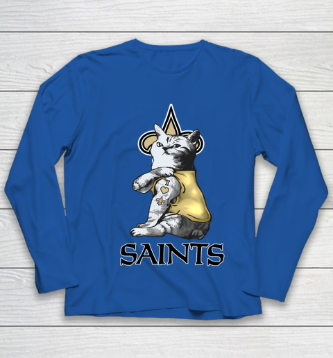 NFL Football My Cat Loves New Orleans Saints Youth Long Sleeve 7
