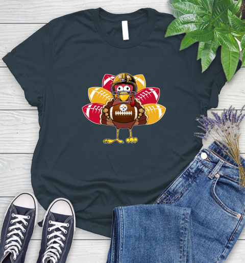 Pittsburgh Steelers Turkey Thanksgiving Day Women's T-Shirt 8
