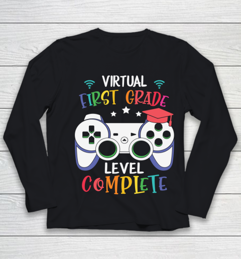 Back To School Shirt Virtual First Grade level complete Youth Long Sleeve