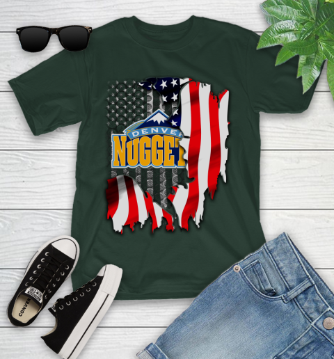 Denver Nuggets NBA Basketball American Flag Youth T-Shirt 5