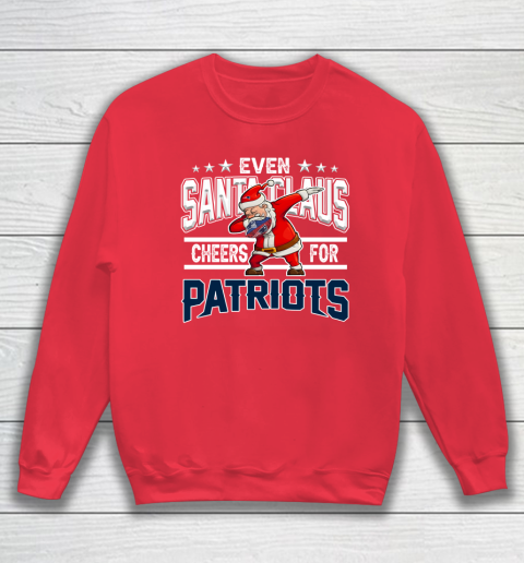 New England Patriots Even Santa Claus Cheers For Christmas NFL Sweatshirt 7