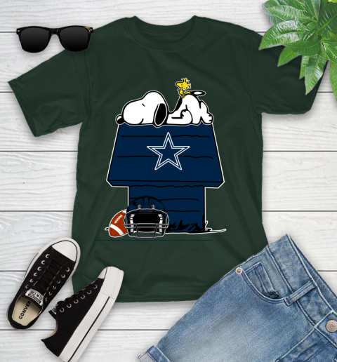 Dallas Cowboys NFL Football Snoopy Woodstock The Peanuts Movie Youth T-Shirt 5