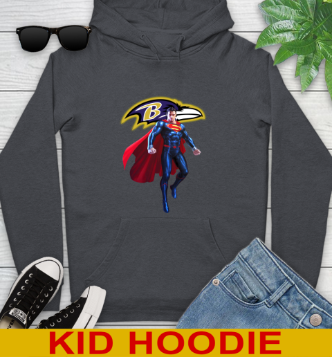 NFL Superman DC Sports Football Baltimore Ravens Youth Hoodie 9