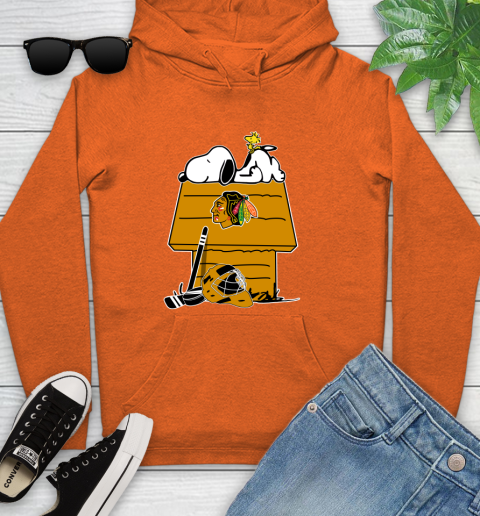 Chicago Blackhawks NHL Hockey Snoopy Woodstock The Peanuts Movie Youth Hoodie 5