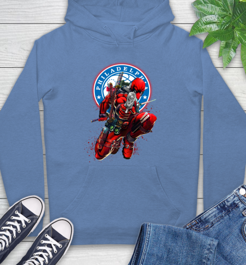 NBA Deadpool Marvel Comics Sports Basketball Philadelphia 76ers Hoodie 11