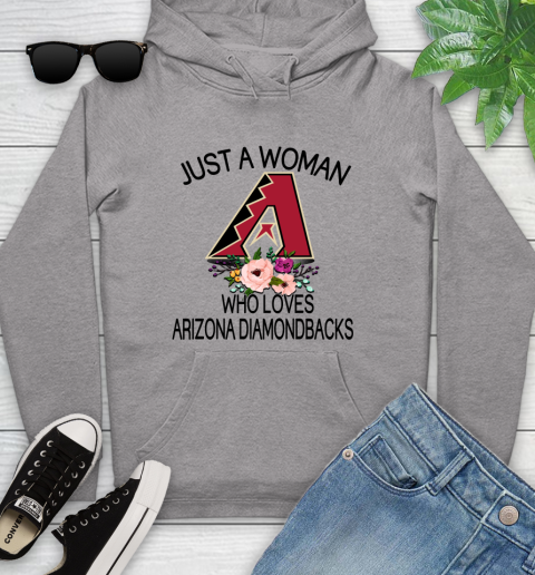 MLB Just A Woman Who Loves Arizona Diamondbacks Baseball Sports Youth Hoodie 4