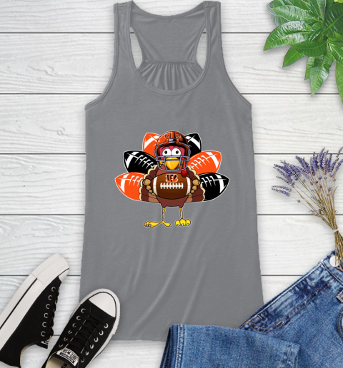 Cincinnati Bengals Turkey Thanksgiving Day Racerback Tank 5