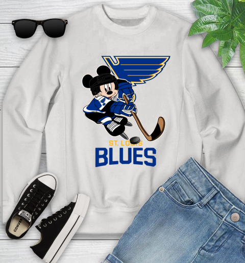 NHL St.Louis Blues Mickey Mouse Disney Hockey T Shirt Youth Sweatshirt
