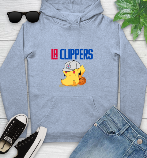 NBA Pikachu Basketball Sports Los Angeles Clippers Youth Hoodie 10