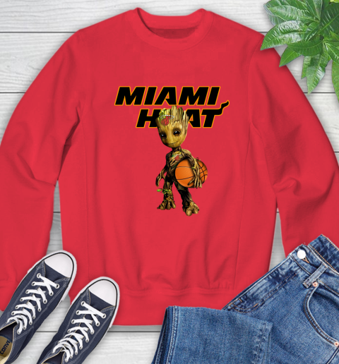 Miami Heat NBA Basketball Groot Marvel Guardians Of The Galaxy Sweatshirt 10