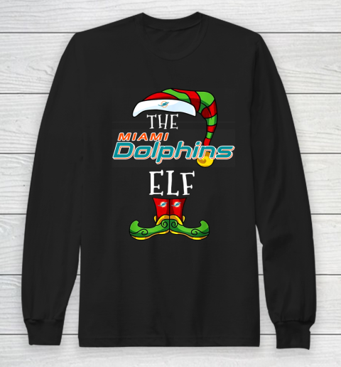Miami Dolphins Christmas ELF Funny NFL Long Sleeve T-Shirt