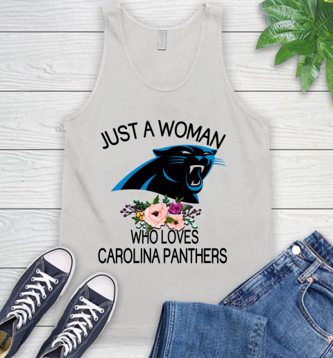NFL Just A Woman Who Loves Carolina Panthers Football Sports Tank Top