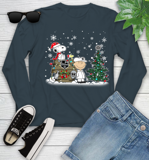 NHL Los Angeles Kings Snoopy Charlie Brown Woodstock Christmas Stanley Cup Hockey Youth Long Sleeve 9