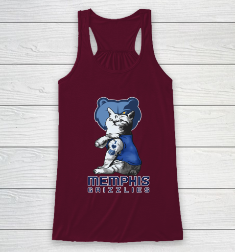 NBA Basketball My Cat Loves Memphis Grizzlies Racerback Tank 2