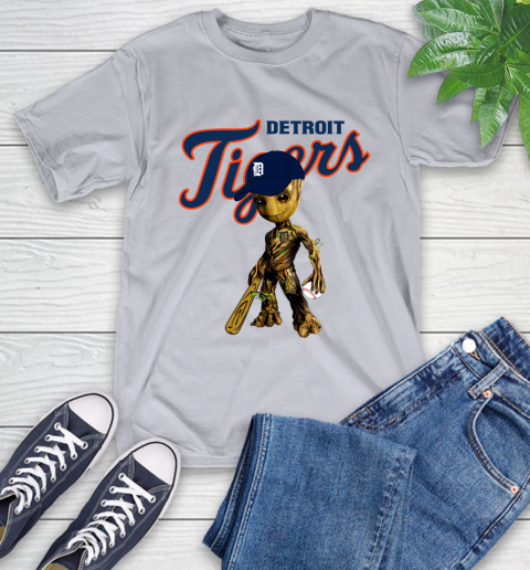 MLB Detroit Tigers Groot Guardians Of The Galaxy Baseball T-Shirt 6