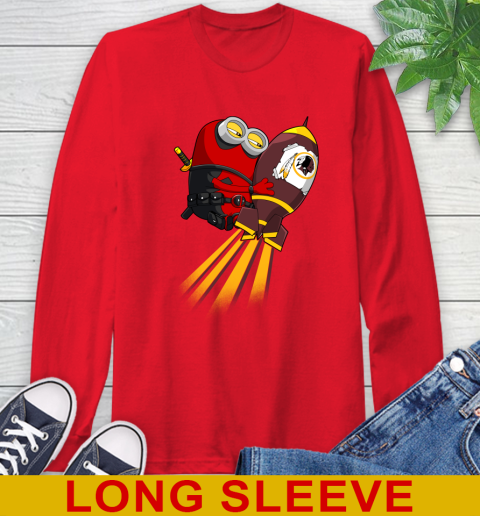 NFL Football Washington Redskins Deadpool Minion Marvel Shirt Long Sleeve T-Shirt 12