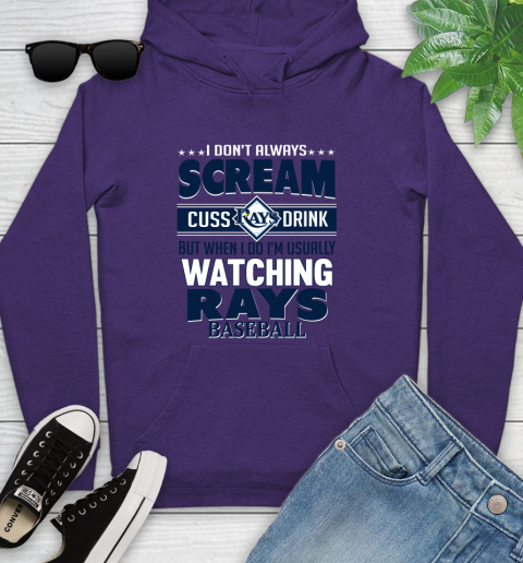 Tampa Bay Rays MLB I Scream Cuss Drink When I'm Watching My Team Youth Hoodie 5
