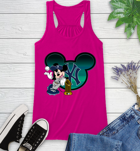 MLB New York Yankees The Commissioner's Trophy Mickey Mouse Disney Racerback Tank 8